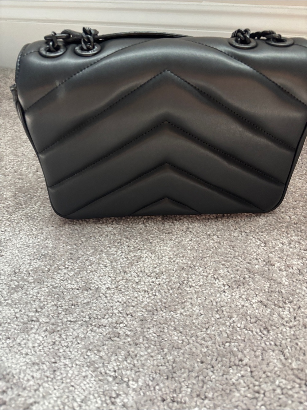 Saint Laurent Black Quilted Leather Shoulder Bag with Top Handle - Picture 5 of 9